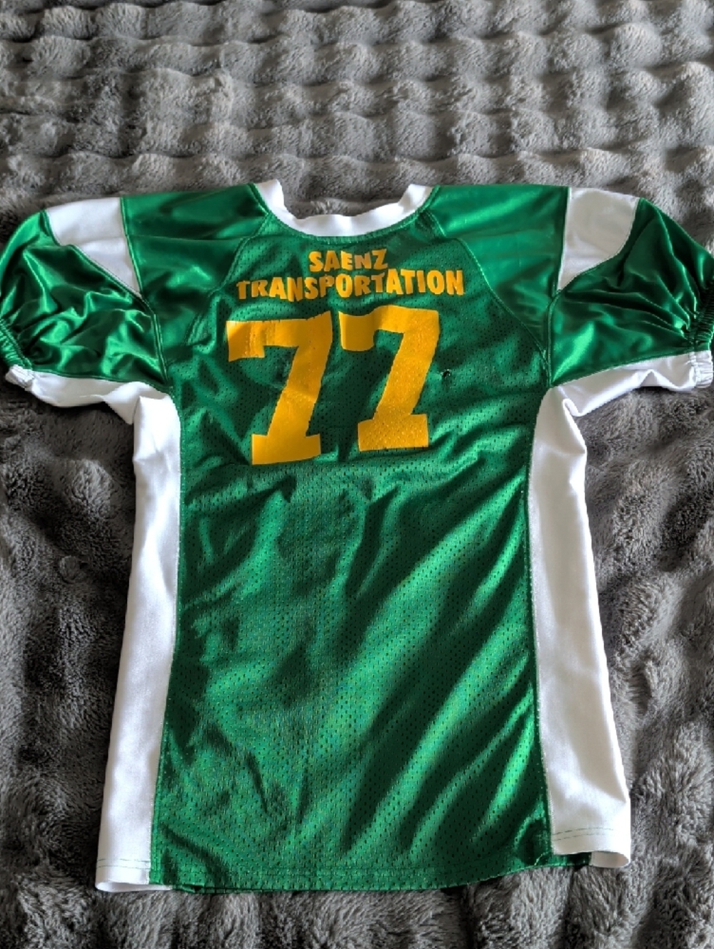 Green "LIONS" Football Jersey with Yellow Numbers - Picture 5 of 5